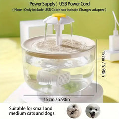 5V USB Powered Whisper-Quiet Automatic Pet Water Fountainfor Cats Dog - Food-Grade Pp Material, Low Voltage Operation