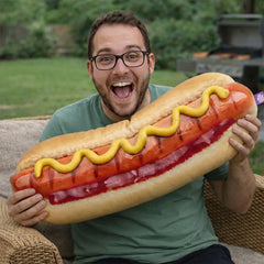 Hotdog Pillow | All about Vibe – Realistic 3D Hot Dog Throw Pillow for Couch & Bed Decor | Ultra-Soft Plush, Funny Foodie Gift, Made in USA