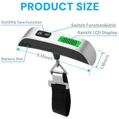 Portable Digital Luggage Scale High Precision Non-Slip Travel Suitcase Weight Tool