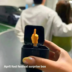 **Funny Middle Finger in Box - Hilarious Desk Decor & Gag Gift for Office, Halloween & Christmas** (87 characters)