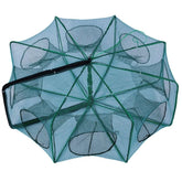 Durable Foldable 6/8/10 Holes Fishing Net Green Hand Fishing Net Nylon 40~82cm Crayfish Shrimp Catcher