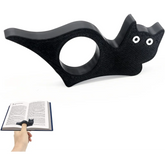 Black Cat Thumb Bookmark - Lightweight Plastic Reading Accessory for Book Lovers, One-Handed Page Holder, A Gift for Readers