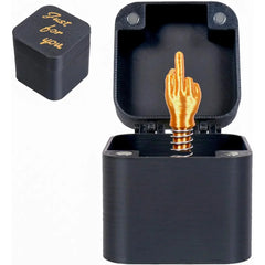 **Funny Middle Finger in Box - Hilarious Desk Decor & Gag Gift for Office, Halloween & Christmas** (87 characters)