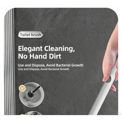 Disposable Toilet Brush Kit with Holder, No-Touch Deep Cleaner for Bathroom, RV & Home, with Built-In Cleaning Agent, Disposable Heads for Hygienic Toilet Cleaning