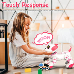 Robot Dog Toy for Kids 3-12: Remote Control Interactive Robot Puppy with Touch & Follow, Programmable Tricks, Dancing & Walking, Birthday Gift for Smart Boys & Girls
