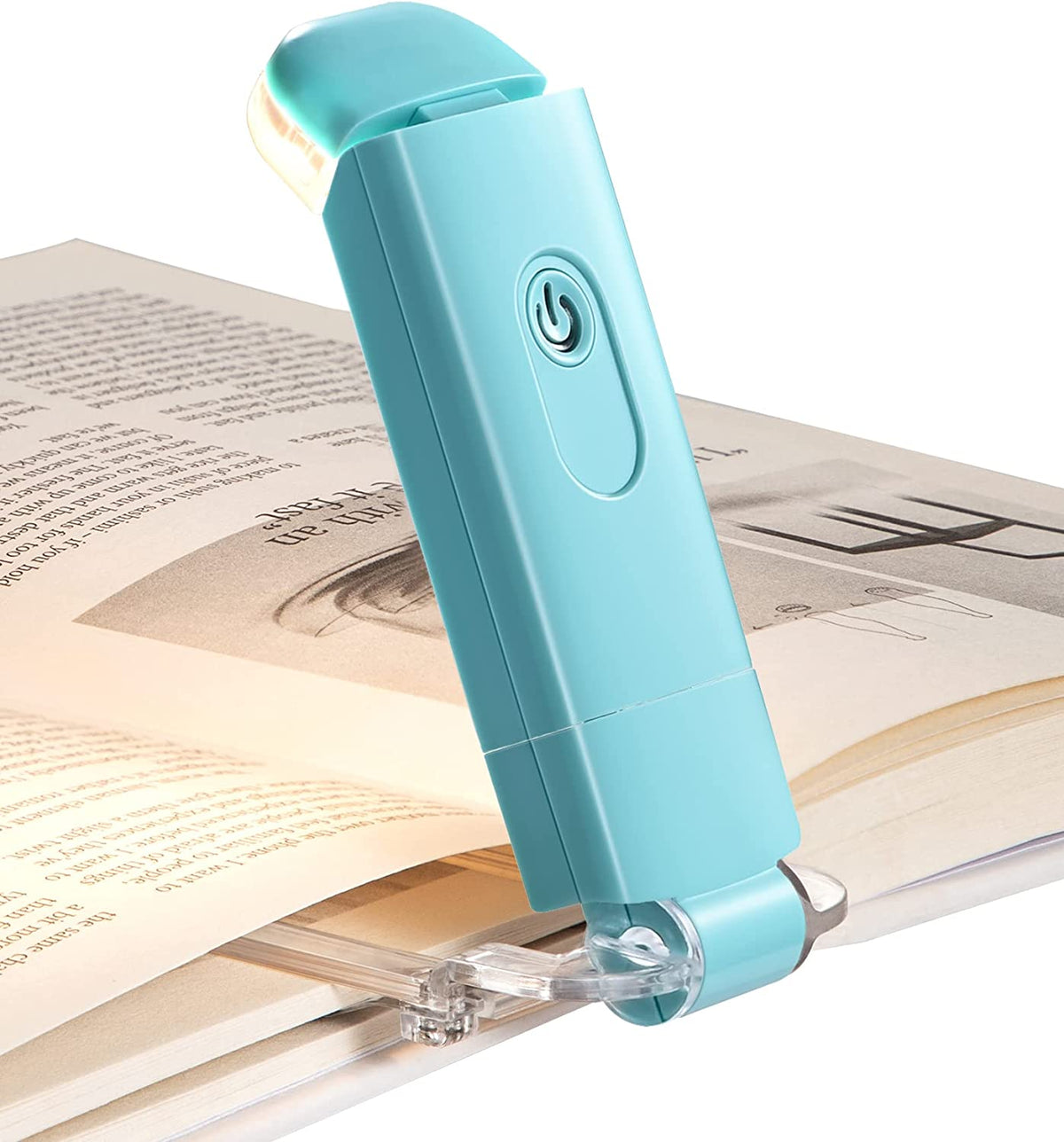 USB rechargeable clip book light, full product view