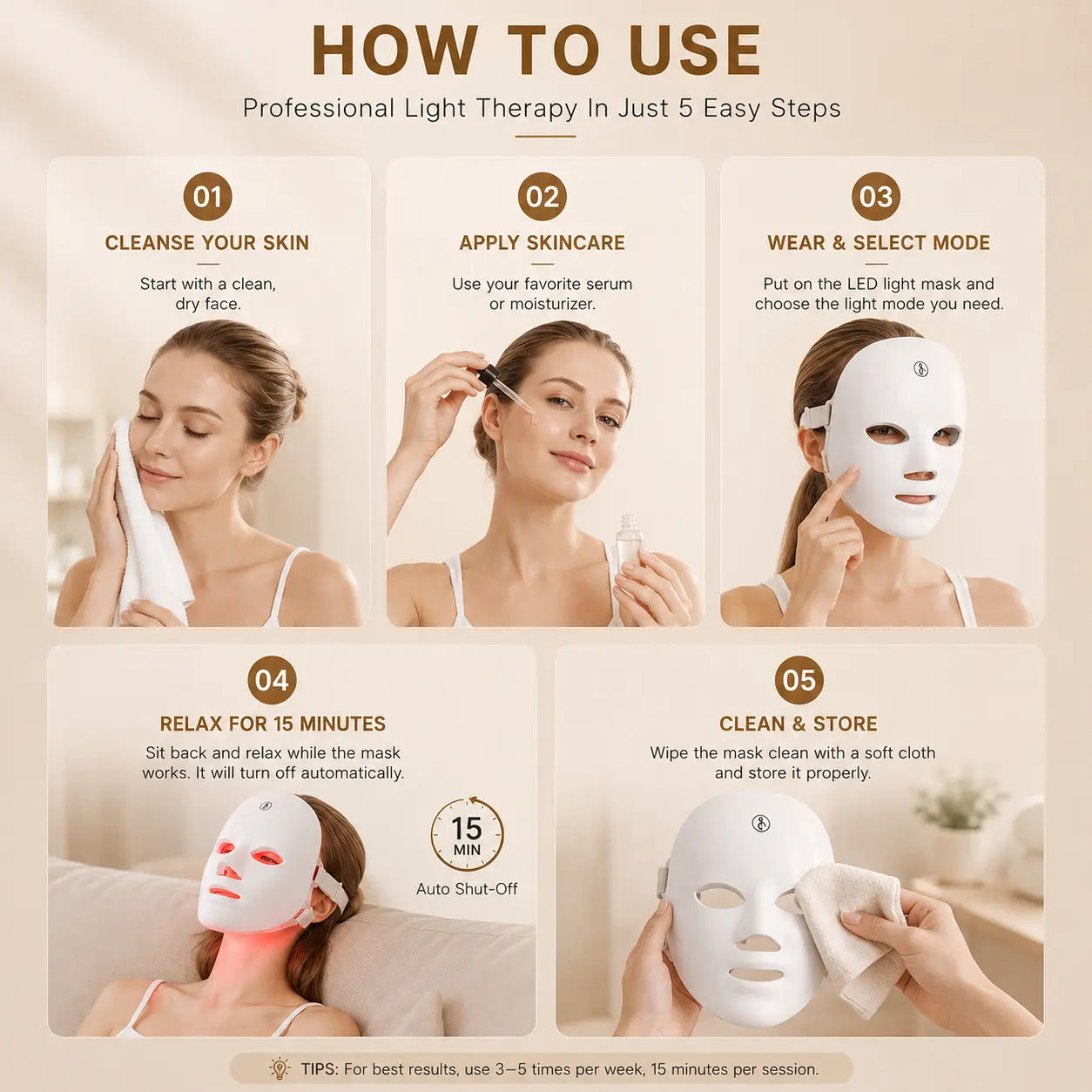 Red Light Therapy Mask for Face, 7 Color LED Light Therapy Mask, Wireless Charging Facial Skincare Device, Anti-Aging & Skin Rejuvenation, Beauty Gift for Women