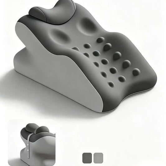 Ergonomic face-down memory foam pillow, full product view