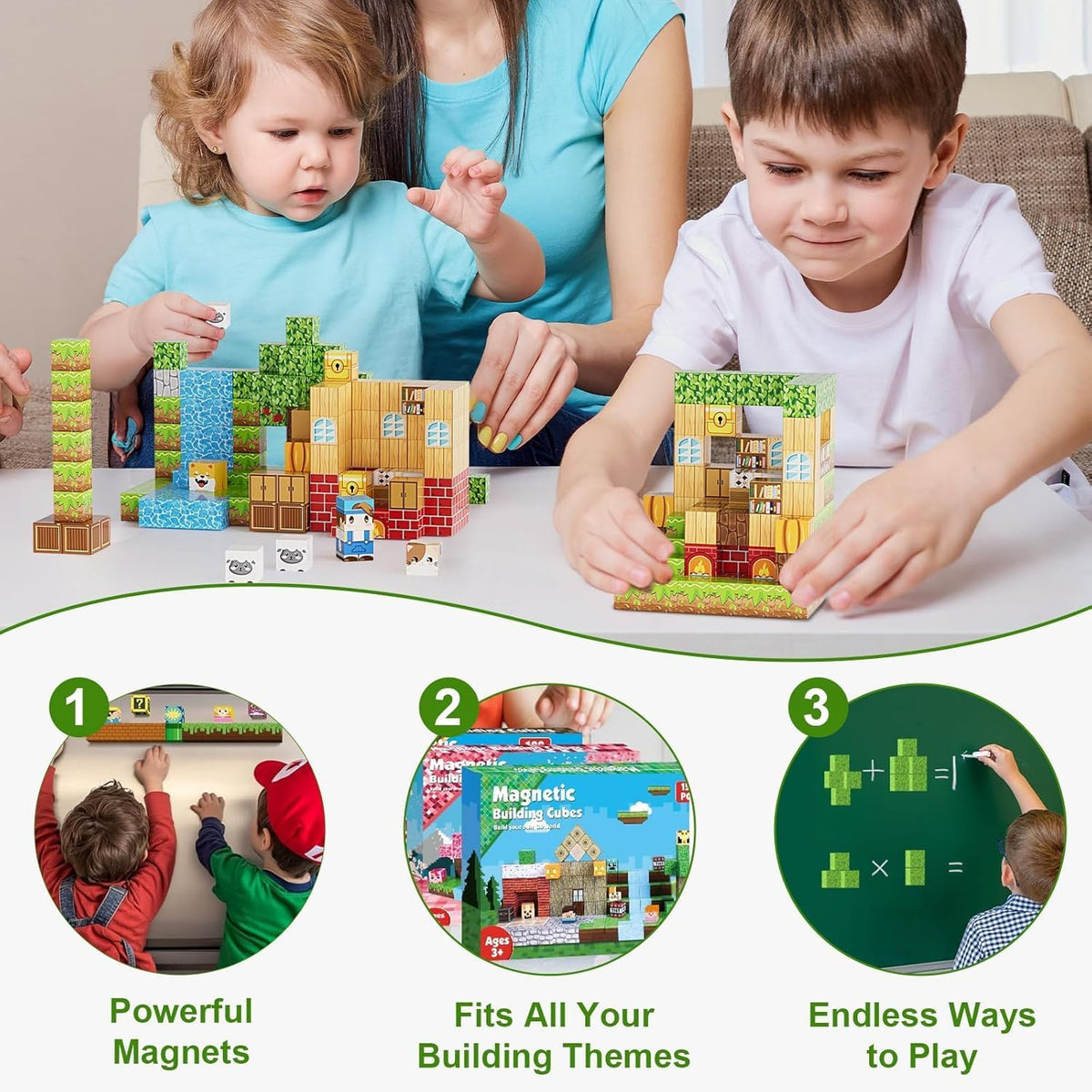 100PCS Magnetic Blocks, Magnetic Building Blocks, 0.78In Magnetic Building