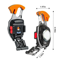 7-In-1 Rechargeable LED Camping Work Light, Magnetic Portable Emergency Flashlight with 6 Light Modes, Safety Cutter, Whistle, Screwdrivers, Bottle Opener & USB-C Fast Charging for Outdoor, Car and Home Use,Emergency Portable Lantern