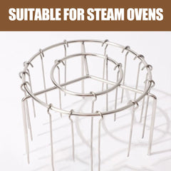 2 Counts Air Fryer Skewer Rack, round Grill with Stainless Steel, Flat Edges