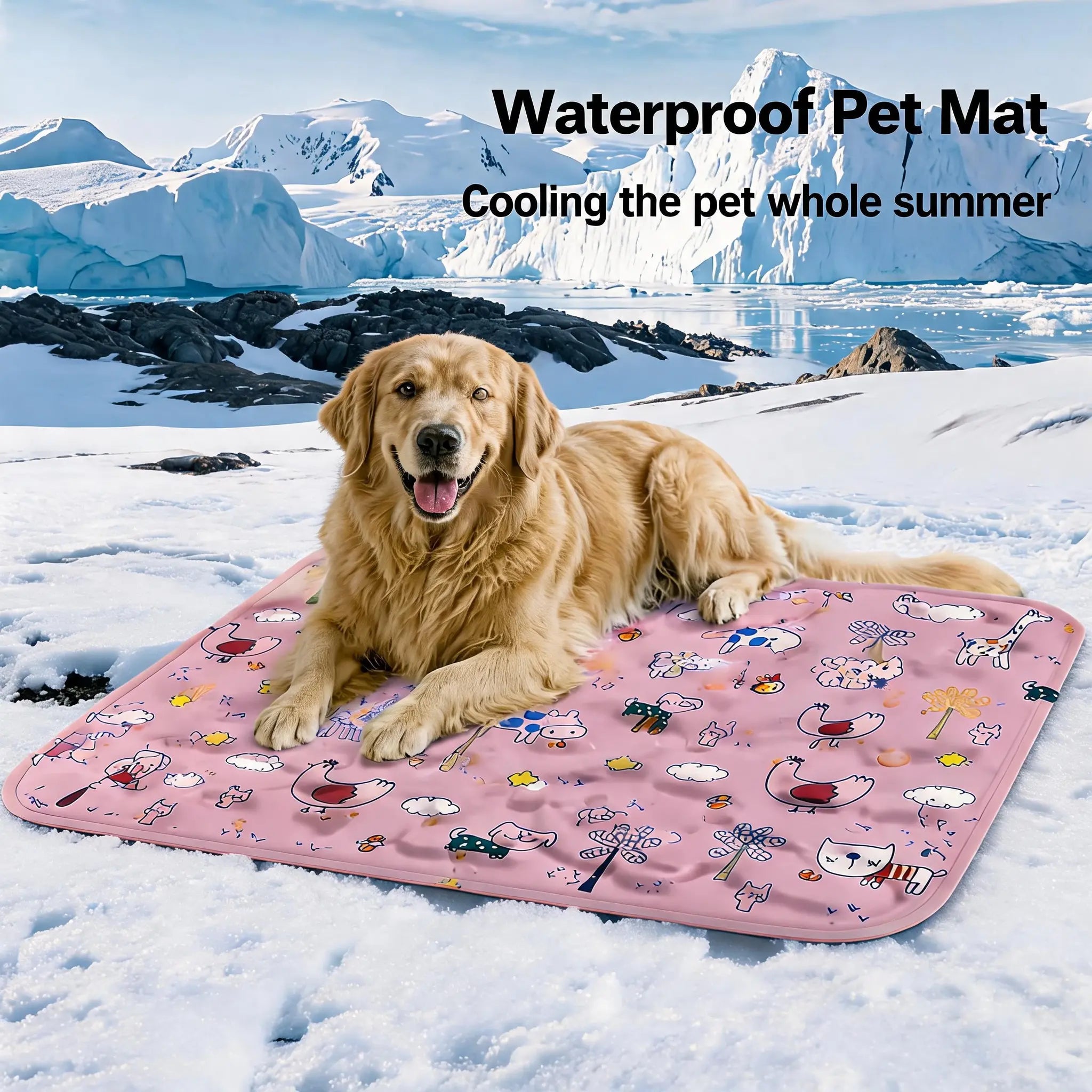 Cooling Dog Mat, Washable Non-Slip Pet Cooling Pad for Crate, Bed, Floor and Car, Small to Large Dogs and Cats