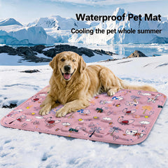 Cooling Dog Mat, Washable Non-Slip Pet Cooling Pad for Crate, Bed, Floor and Car, Small to Large Dogs and Cats