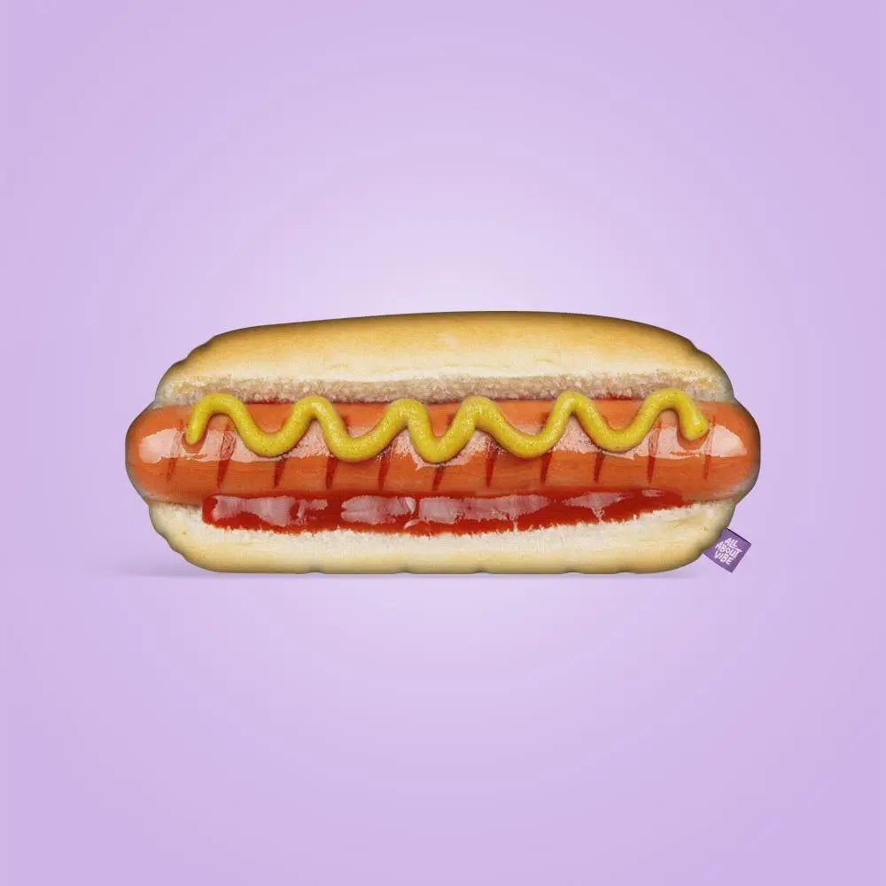 Hotdog Pillow | All about Vibe – Realistic 3D Hot Dog Throw Pillow for Couch & Bed Decor | Ultra-Soft Plush, Funny Foodie Gift, Made in USA