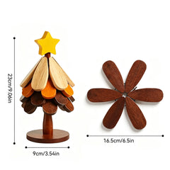 [Dealsforyoudays] Sturdy Solid Wood Kitchen Coasters, Heat Insulation Mats for Mugs & Tableware, Rustic Table Decor, Ideal Festival Gift,Home Essentials