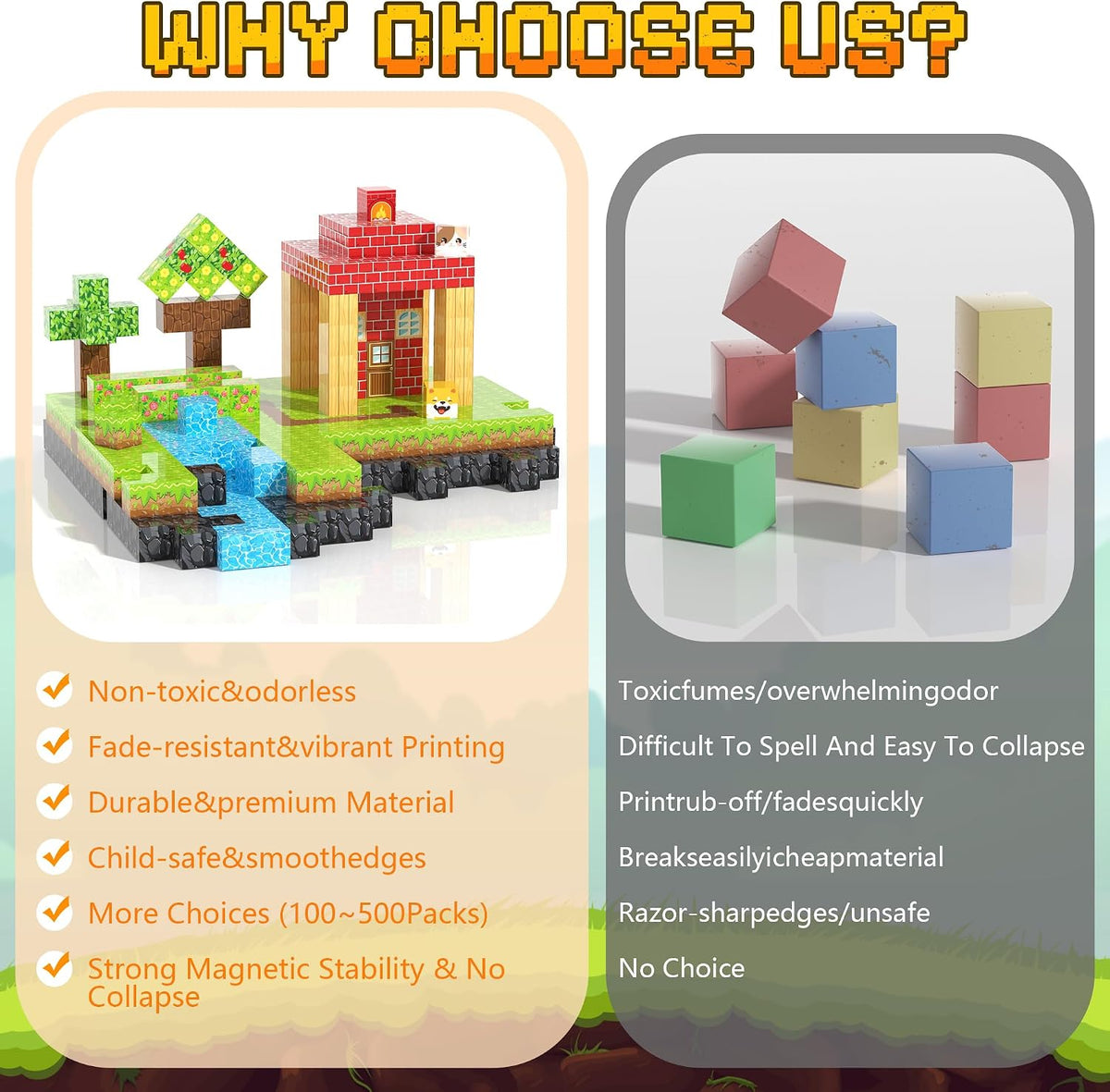100PCS Magnetic Blocks, Magnetic Building Blocks, 0.78In Magnetic Building