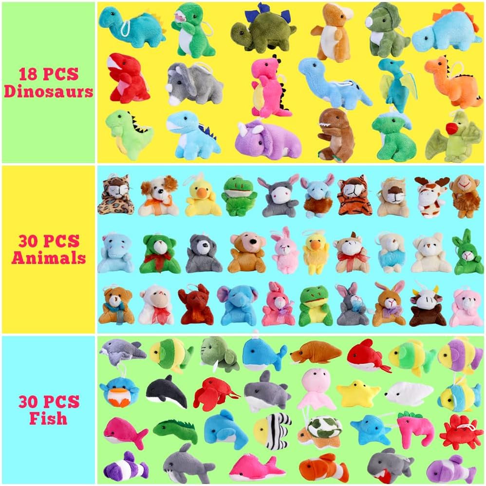 78 Pack Mini Stuffed Animals