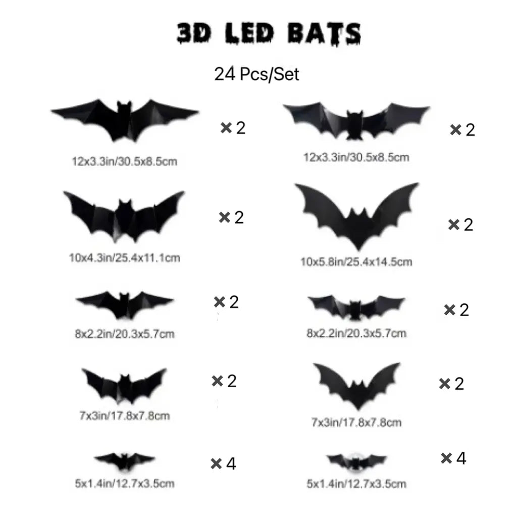 3D Bat Design LED Decoration