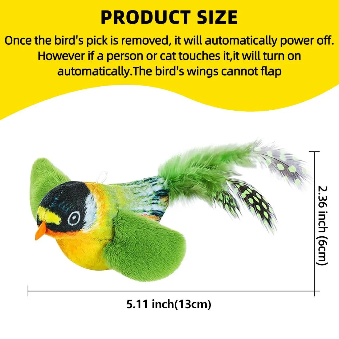 Interactive Cat Toy, Electronic Chirping Bird Cat Toy, Sound & Touch Activated Kitten Teaser with Lifelike Standing Bird Design, Fluffy Feathers, Stress Relief Toy for Indoor Cats, Birthday Gift