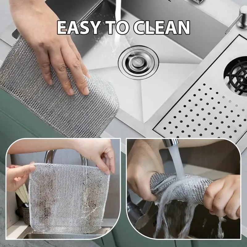 Multifunctional Non-Scratch Wire Dishcloth Wire Dishcloth Multipurpose Wire Microfiber Cloth