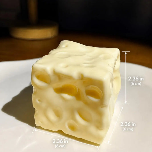 Moldable cheese squishy, full product view
