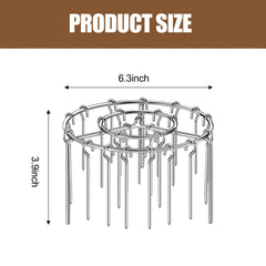 2 Counts Air Fryer Skewer Rack, round Grill with Stainless Steel, Flat Edges