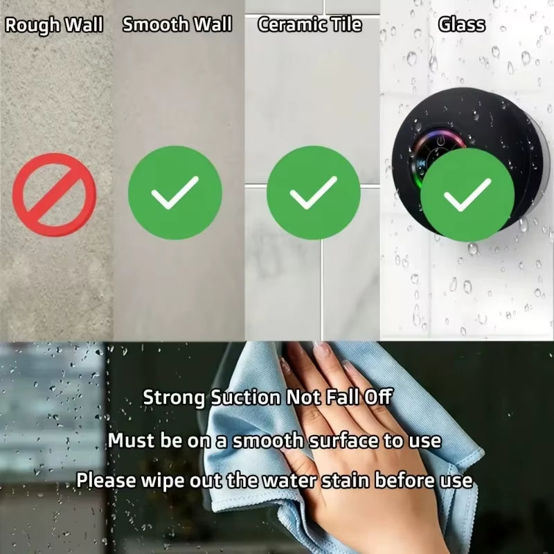 Product compatibility guide with different surfaces and usage instructions. 