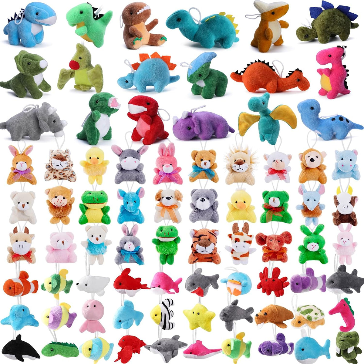 78 Pack Mini Stuffed Animals