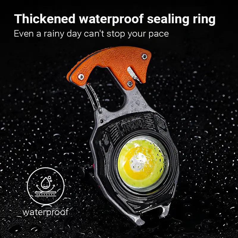 7-In-1 Rechargeable LED Camping Work Light, Magnetic Portable Emergency Flashlight with 6 Light Modes, Safety Cutter, Whistle, Screwdrivers, Bottle Opener & USB-C Fast Charging for Outdoor, Car and Home Use,Emergency Portable Lantern