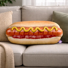 Hotdog Pillow | All about Vibe – Realistic 3D Hot Dog Throw Pillow for Couch & Bed Decor | Ultra-Soft Plush, Funny Foodie Gift, Made in USA