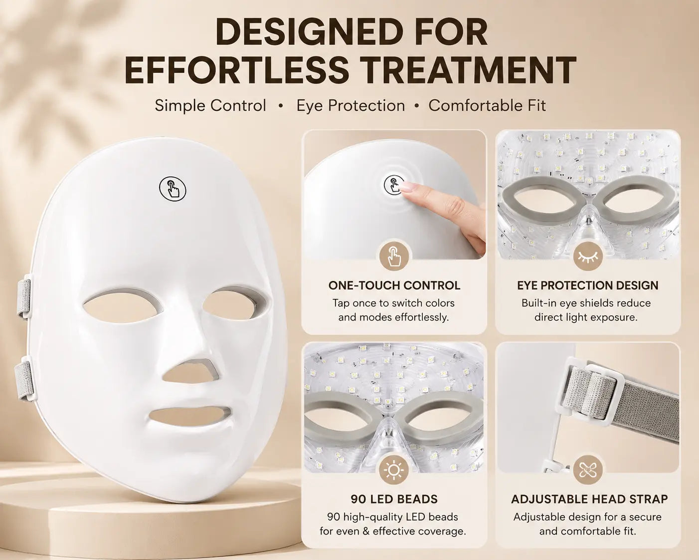 Red Light Therapy Mask for Face, 7 Color LED Light Therapy Mask, Wireless Charging Facial Skincare Device, Anti-Aging & Skin Rejuvenation, Beauty Gift for Women