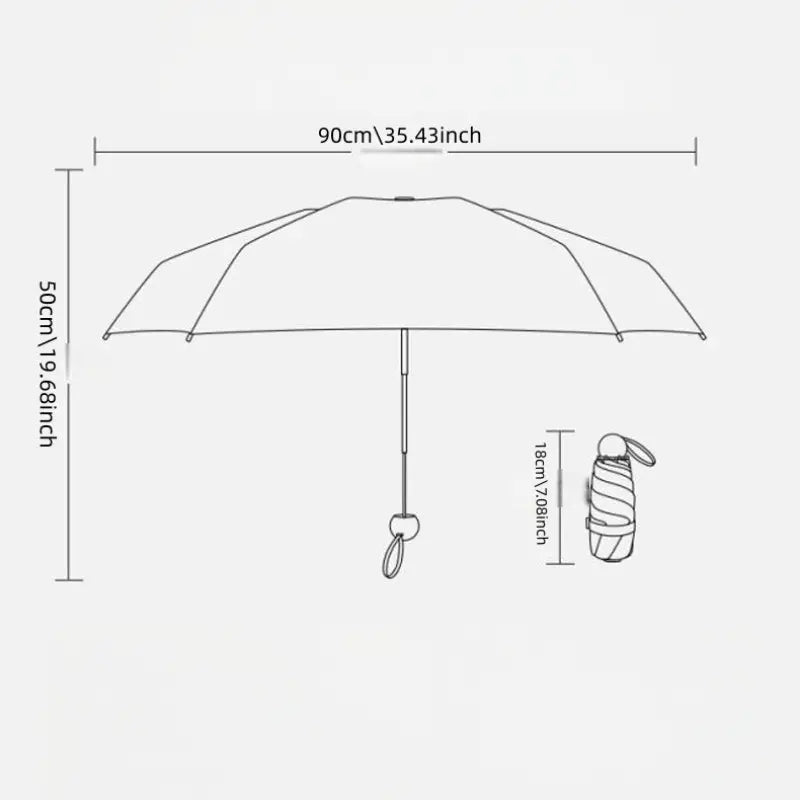 Mini Portable Folding Umbrella Outdoor, UV Protection, Rain and Sun Use, Automatic Opening, 6-Rib Design, Ideal for Daily Outing, Rainproof Umbrella Foldable Umbrella, Portable Pocket Umbrella, Lightweight Umbrella