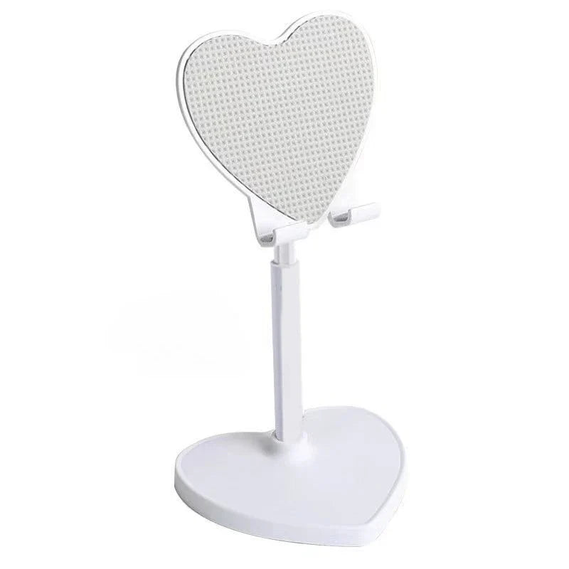 A white Heart-shaped phone stand 