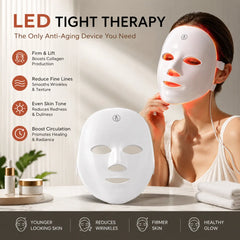 Red Light Therapy Mask for Face, 7 Color LED Light Therapy Mask, Wireless Charging Facial Skincare Device, Anti-Aging & Skin Rejuvenation, Beauty Gift for Women