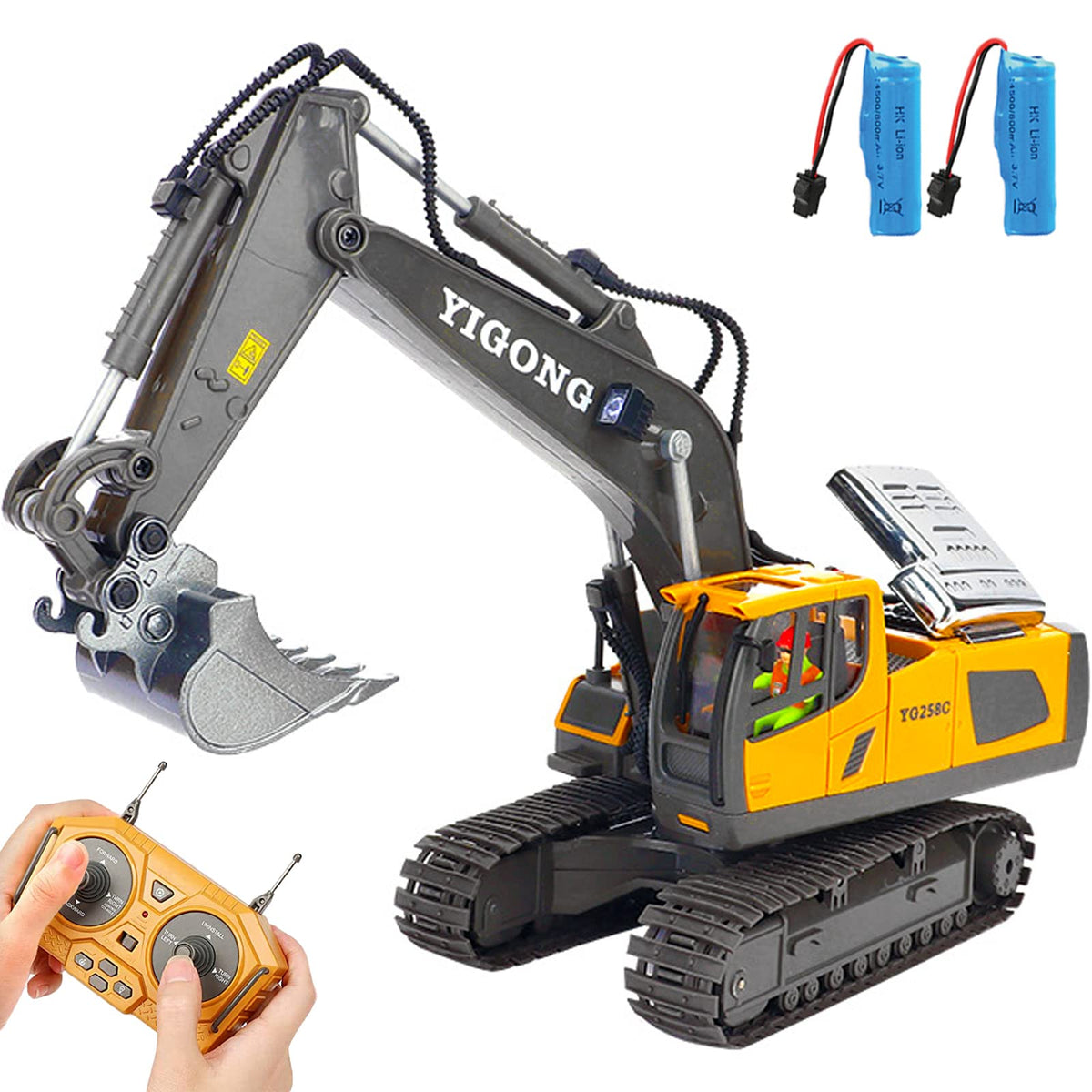 RC Excavator 11 Channel RC Excavator Truck Toys 1/20 Scale 2.4Ghz
