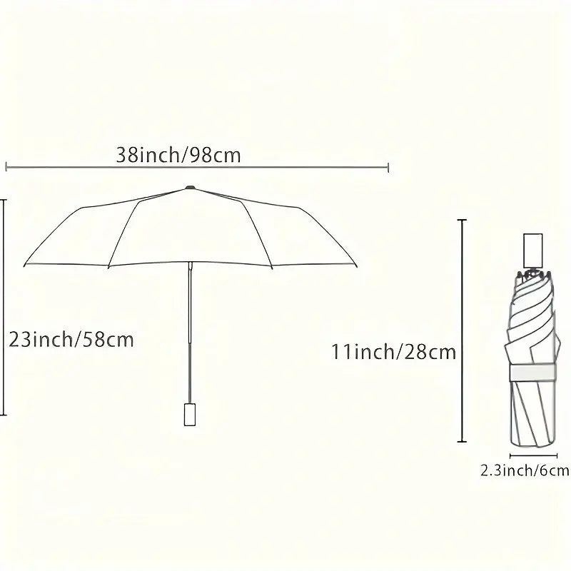 High-End Creative Hook Handle, Automatic Folding Umbrella, Portable, Lightweight Waterproof Umbrella, Reinforced Iron Frame, Essential for Travel, Business & Leisure