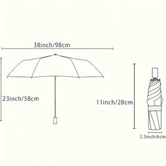 High-End Creative Hook Handle, Automatic Folding Umbrella, Portable, Lightweight Waterproof Umbrella, Reinforced Iron Frame, Essential for Travel, Business & Leisure