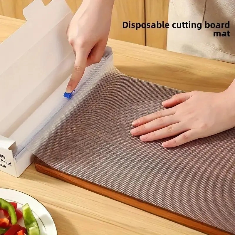 Non-Slip Disposable Cutting Board Mat - Plastic, Sticky, Food Contact Safe, Easy to Clean, Portable for Fruits, Baby Food, Outdoor Use, Chopping Kitchen