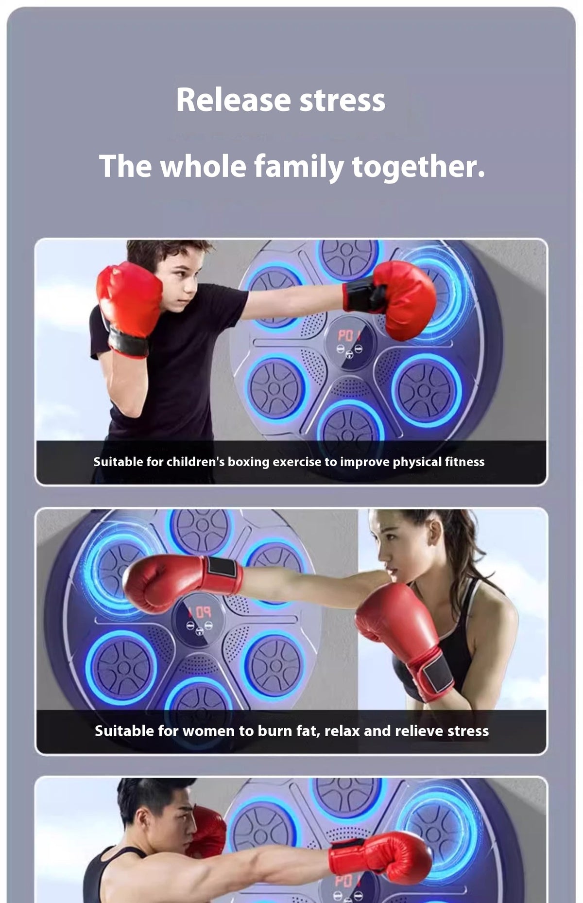 Music Boxing Machine Household with RGB Light 