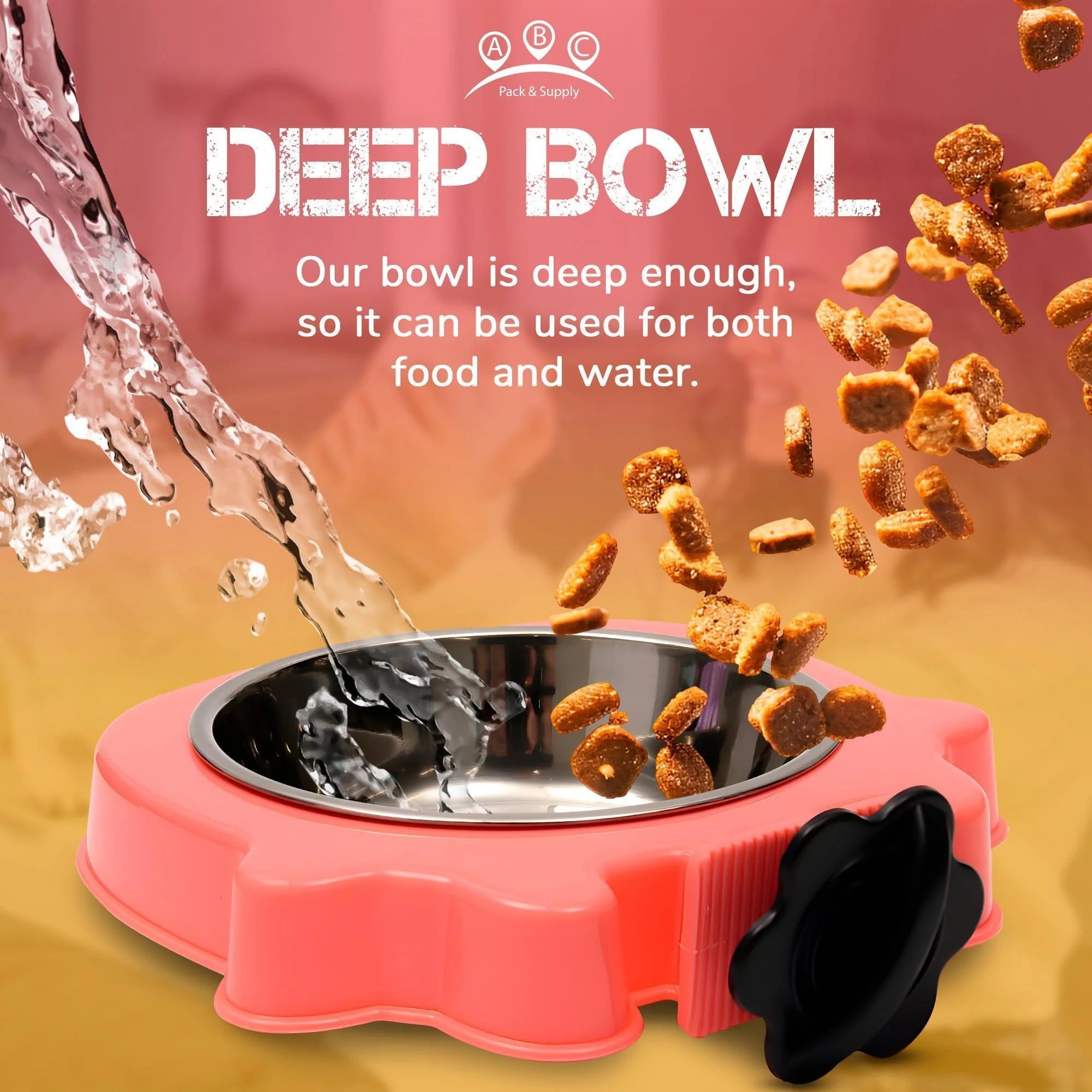 Crate Water Bowl for Dogs & Cats No-Spill Stainless Steel 7.5X7.4X1.7 in Pink