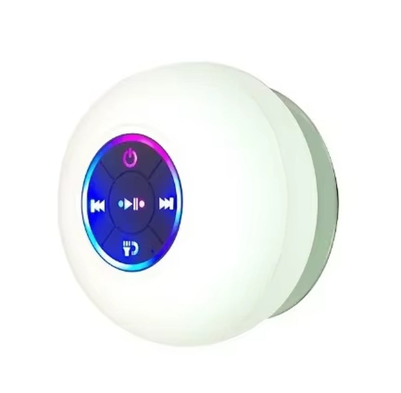 Splash-resistant Bluetooth shower speaker, full view