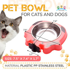 Crate Water Bowl for Dogs & Cats No-Spill Stainless Steel 7.5X7.4X1.7 in Pink