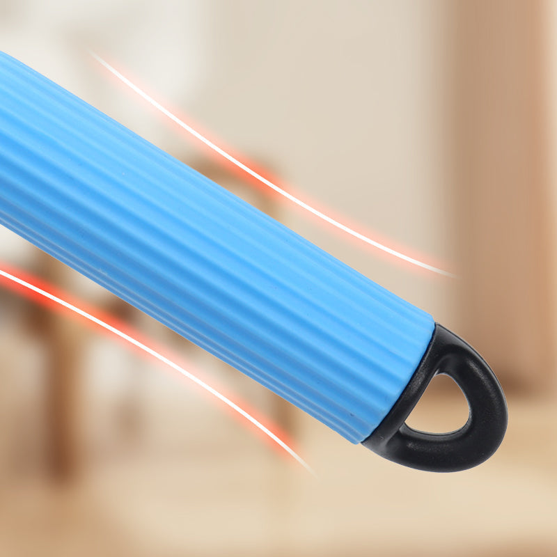 Blue handle with red laser light on a beige background